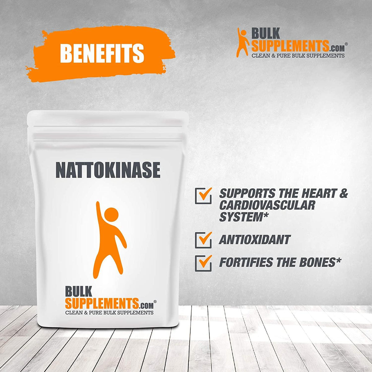 BulkSupplements.com Nattokinase Powder (500 Grams - 1.1 lbs)