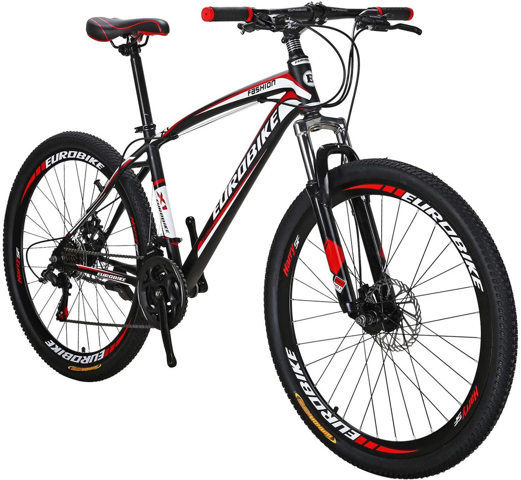 OBK 27.5 Wheels Mountain Bike Daul Disc Brakes 21 Speed Mens Bicycle Front Suspension MTB