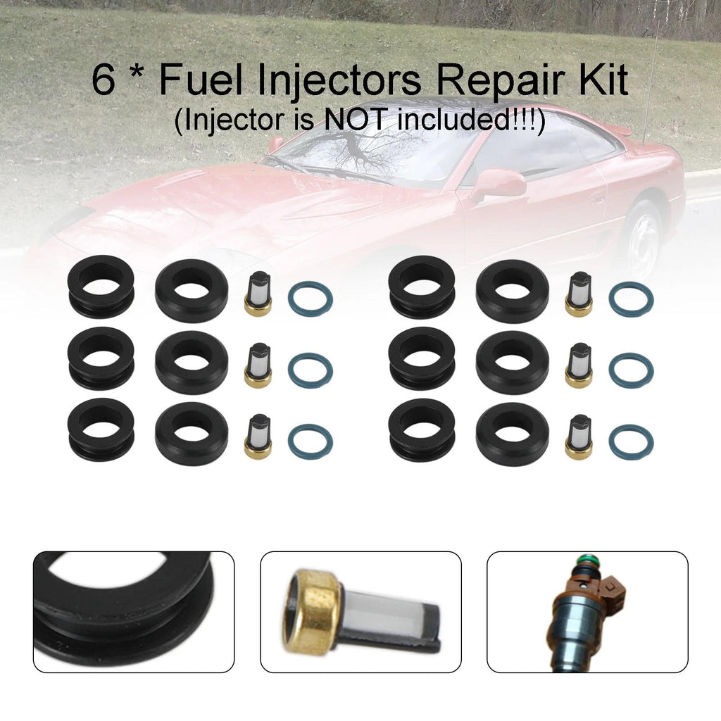 Mitsubishi 3000GT 1991-1999 6PCS Fuel Injectors Seal O-Ring Kit 18-10066 INP-014 MD164888 Generic
