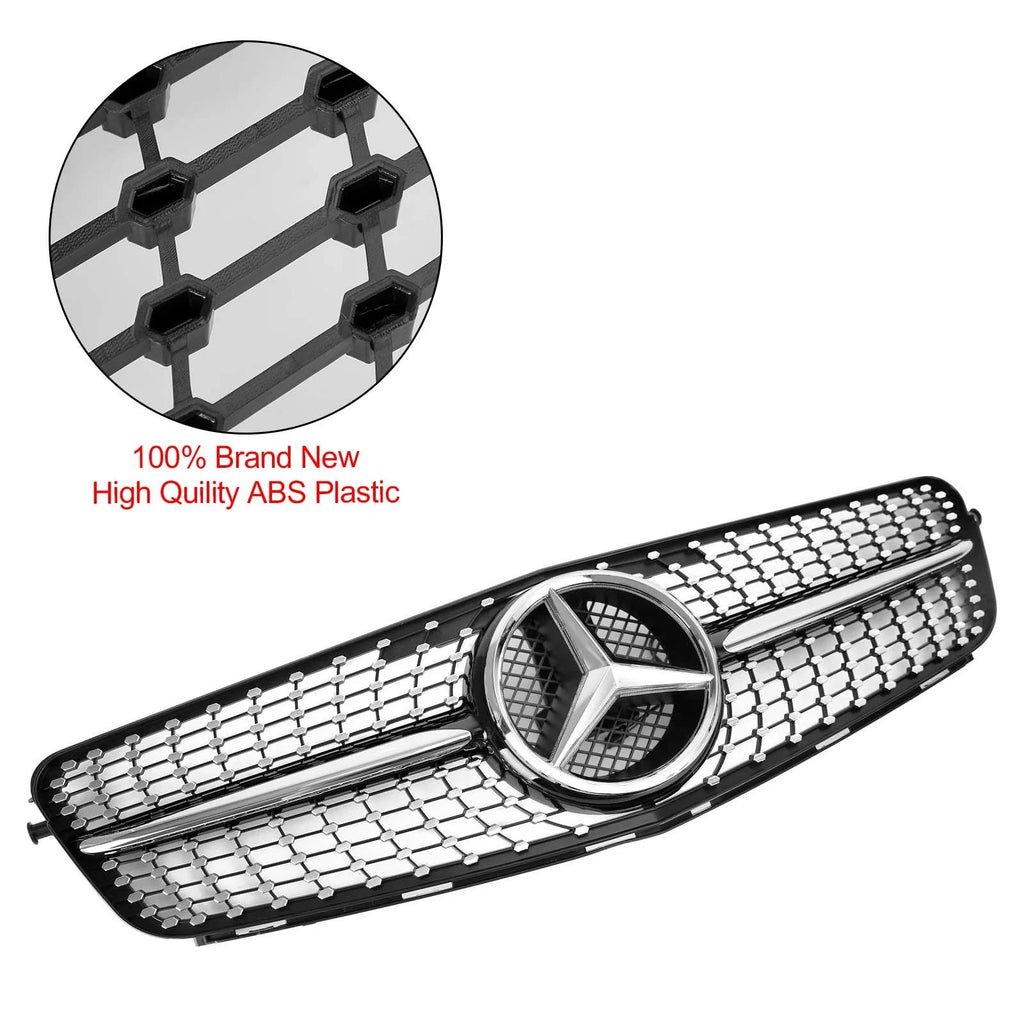 Benz W204 C-Class  C300 C350 2008-2014 Diamond Front Bumper Grill W/ LED Logo Generic
