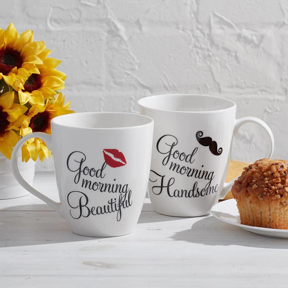 Sentiment Mugs Good Morning His and Hers Mugs Set of 2