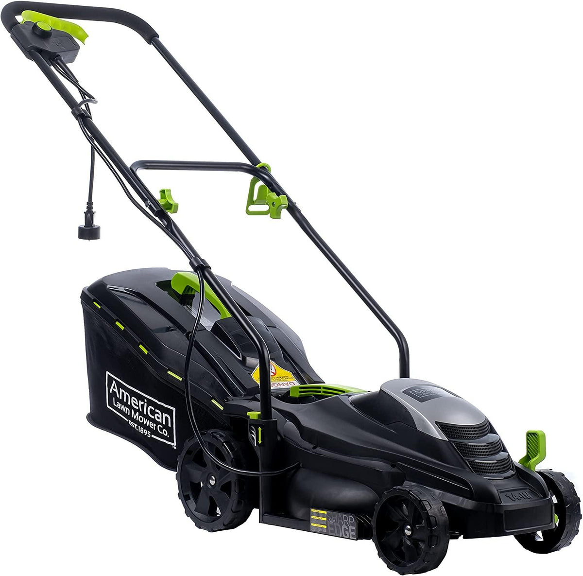 American Lawn Mower Company 50514 14-Inch 11-Amp Corded Electric Lawn Mower, Black