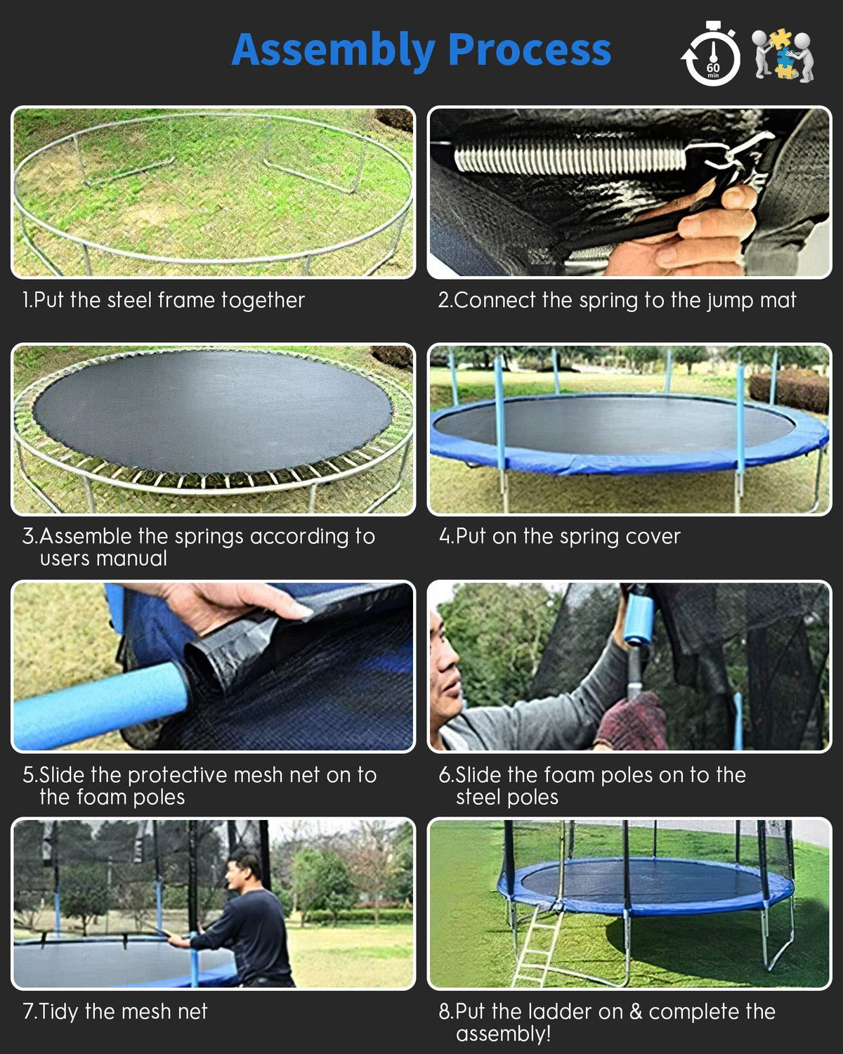 MaxKare Trampoline 12ft for Kids Adult with Safety Enclosure, 600 lbs Capacity