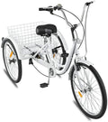 Adult Tricycle,1/7 Speed 3-Wheel for Shopping with Installation Tools,Leisure Bike
