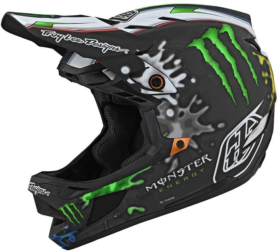Troy Lee Designs Limited Edition Adult | BMX | Downhill | Mountain Bike D4 Carbon Monster Zink Helmet (Black, Small)
