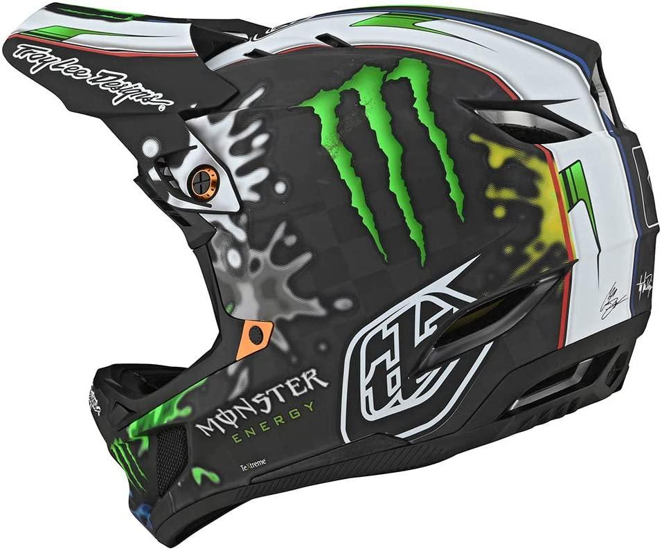 Troy Lee Designs Limited Edition Adult | BMX | Downhill | Mountain Bike D4 Carbon Monster Zink Helmet (Black, Small)