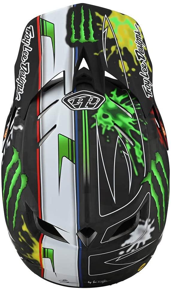 Troy Lee Designs Limited Edition Adult | BMX | Downhill | Mountain Bike D4 Carbon Monster Zink Helmet (Black, Medium)