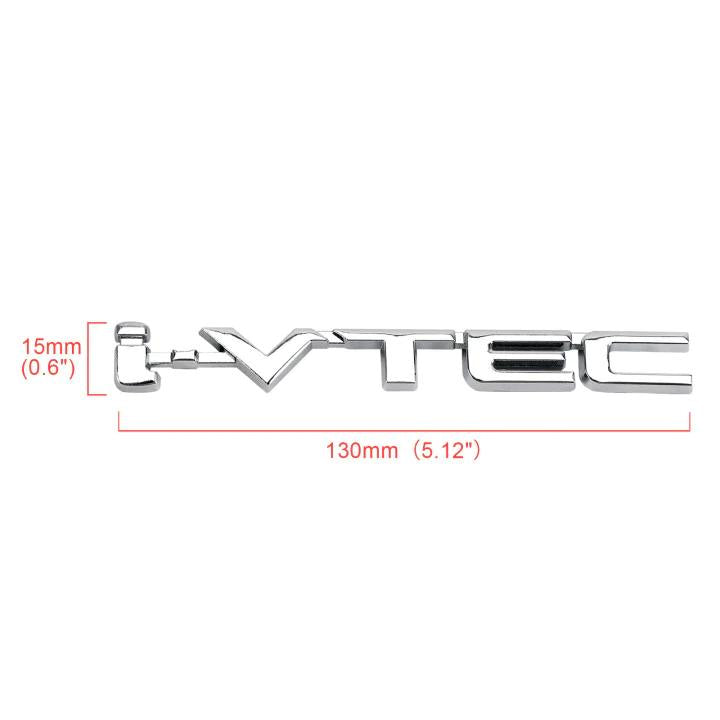 3D Metal i-VTEC Car Trunk Rear Turbo Fender Emblem Badge Decals Stickers Silver Generic