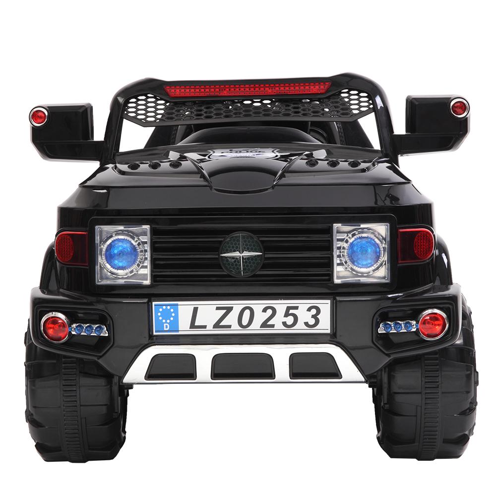 12V Power Wheels, 3 Speeds Ride On Car Truck for Child 3-7, Double Drive Electric Cars with Remote Control, LED Lights, Kids Vehicle for Christmas Gifts to Ride on Pavement Grass Mud, Black, Q7997