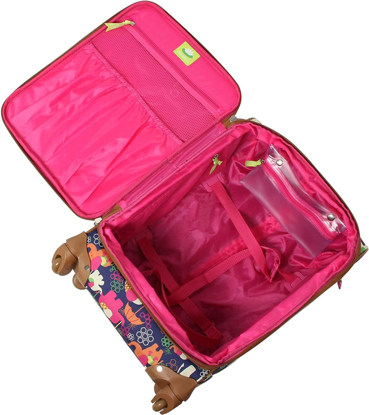 Luggage 24" Expandable  Pattern Suitcase With Spinner Wheels For Woman (24in, Elephant Rain)