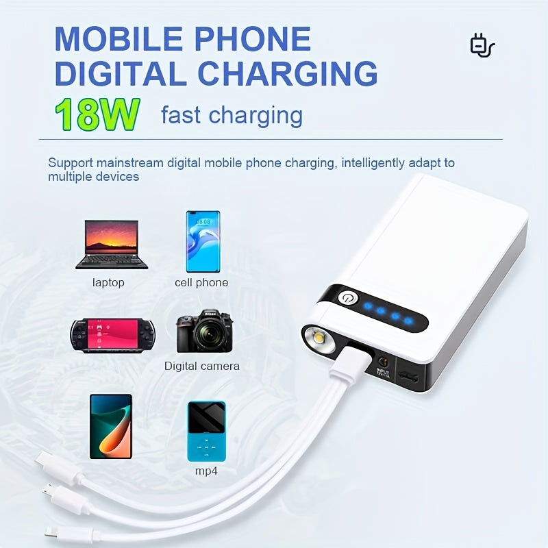 IWEWAVAN 12V 600A Car Jump Starter Emergency Battery Booster  Start Power Bank With LED Flashlight Charger For Phone