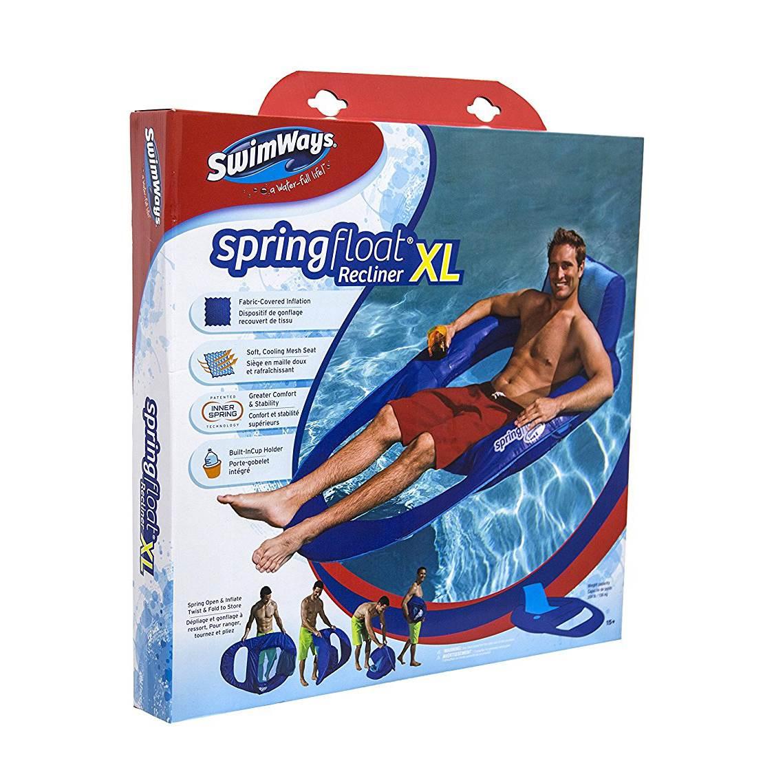 SwimWays Spring Float Recliner XL Inflatable Swimming Pool Lounge Chair (6 Pack)