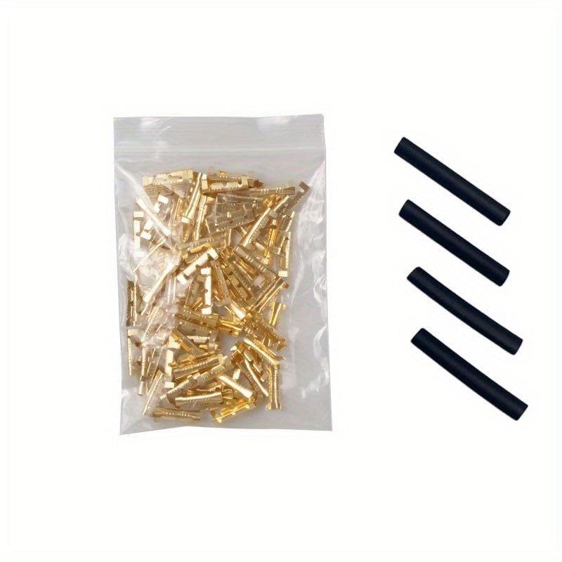 100pcs 453 U-shaped Terminal Cold Inserts Connectors Cold Terminal Small Teeth Fascia Terminal 0.3-1.5mm2 Complimentary 4 Heat Shrink Tubes