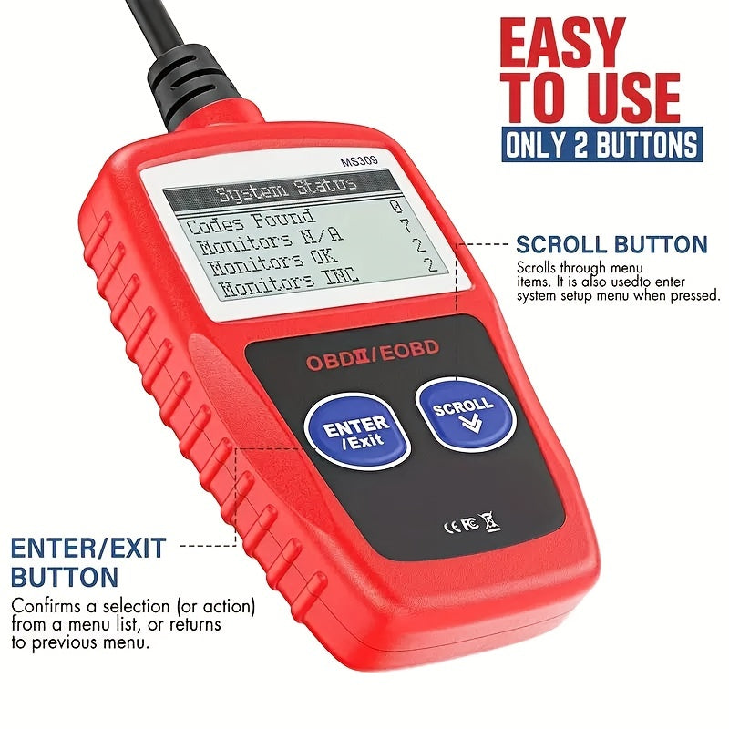 Auto OBD2 Scanner, Car Live Data & Battery Tester OBDII Engine Fault Code Reader Automotive Diagnostic Scan Tool, To Check Engine/EOBD