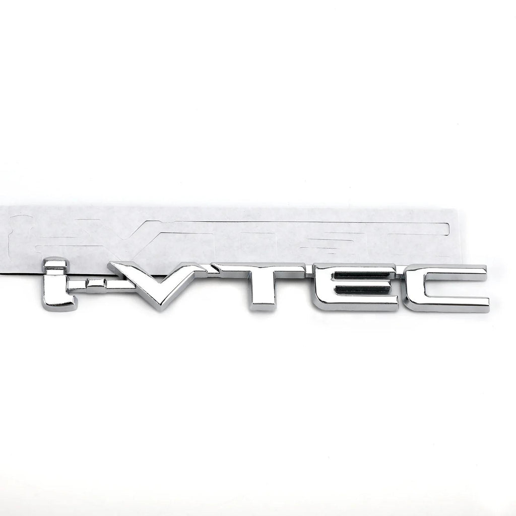 3D Metal i-VTEC Car Trunk Rear Turbo Fender Emblem Badge Decals Stickers Silver Generic