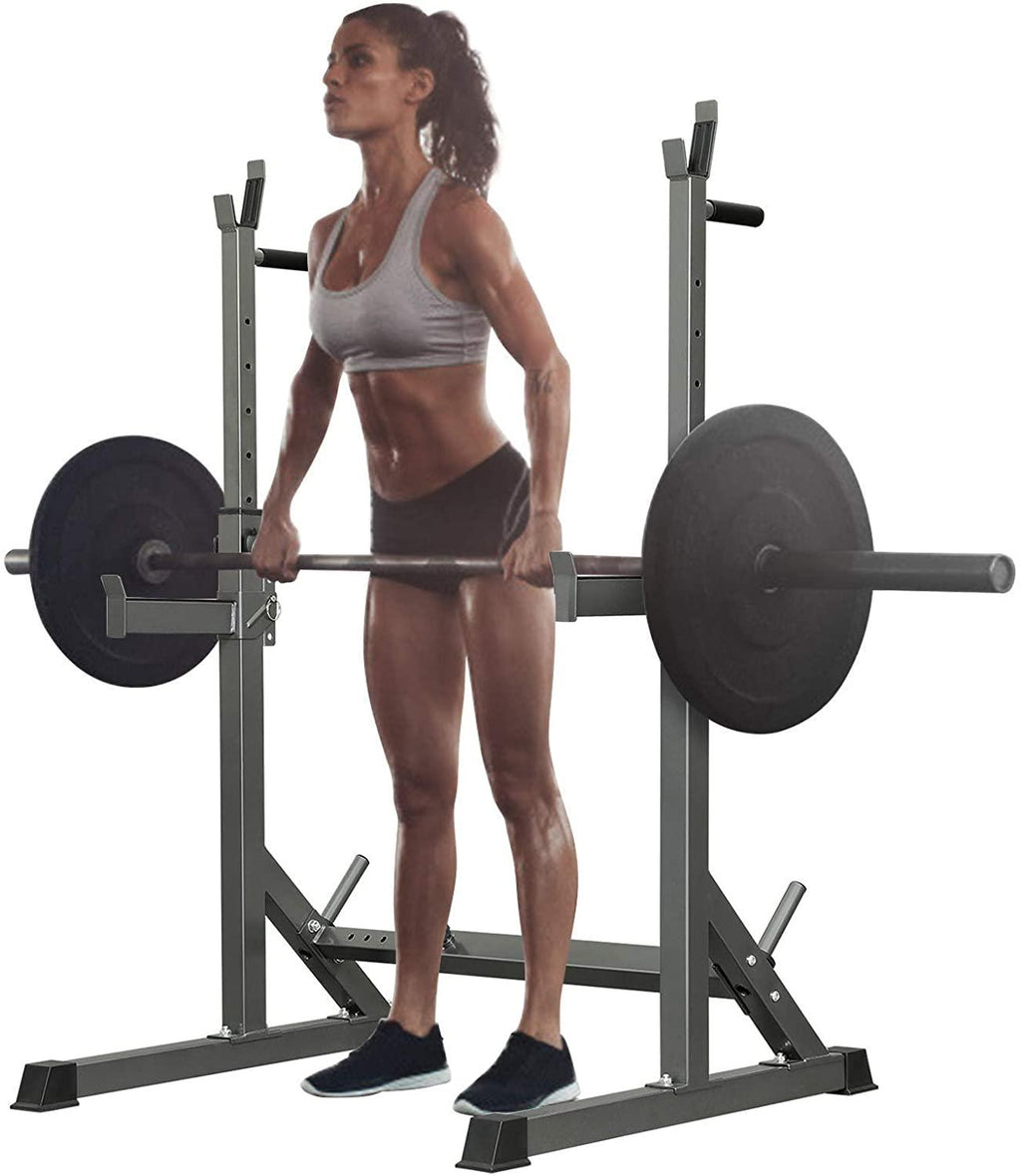 Squat Rack, Multi-Function Adjustable Barbell Rack, Max Load 500 LBS Bench Press Stands, Adjustable Weight Rack Dip Stand Fitness Barbell Bench Home Gym