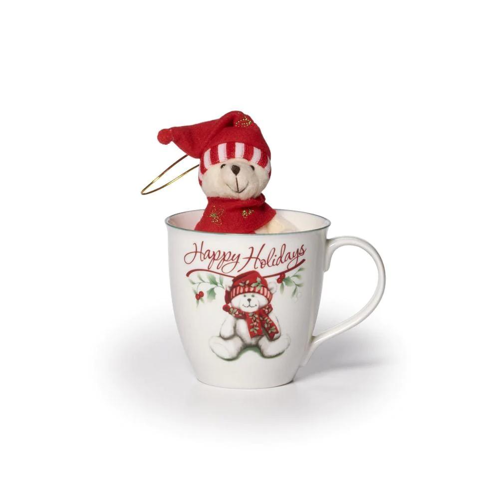 WinterberryHappy Holidays Mug with Stuffed Bear