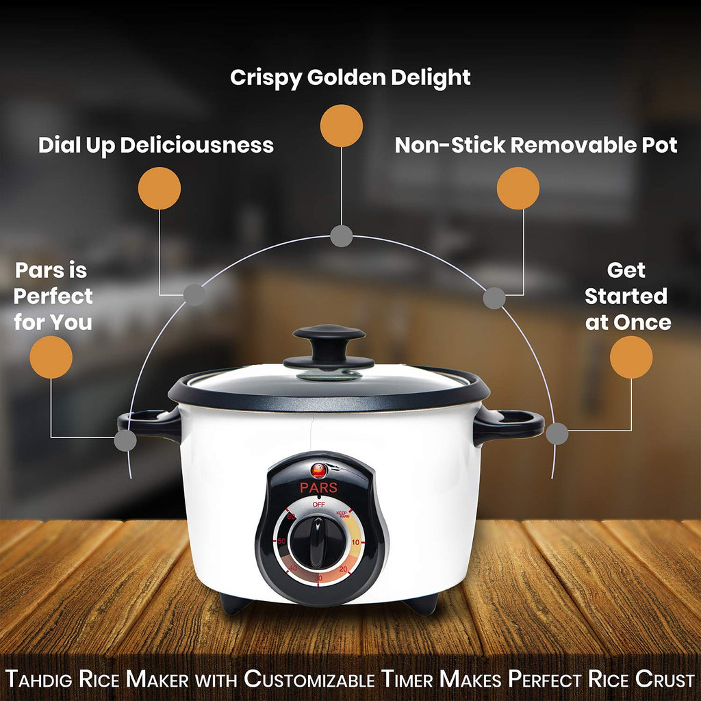 Automatic Persian Rice Cooker - Tahdig Rice Maker Perfect Rice Crust, 5 Cup