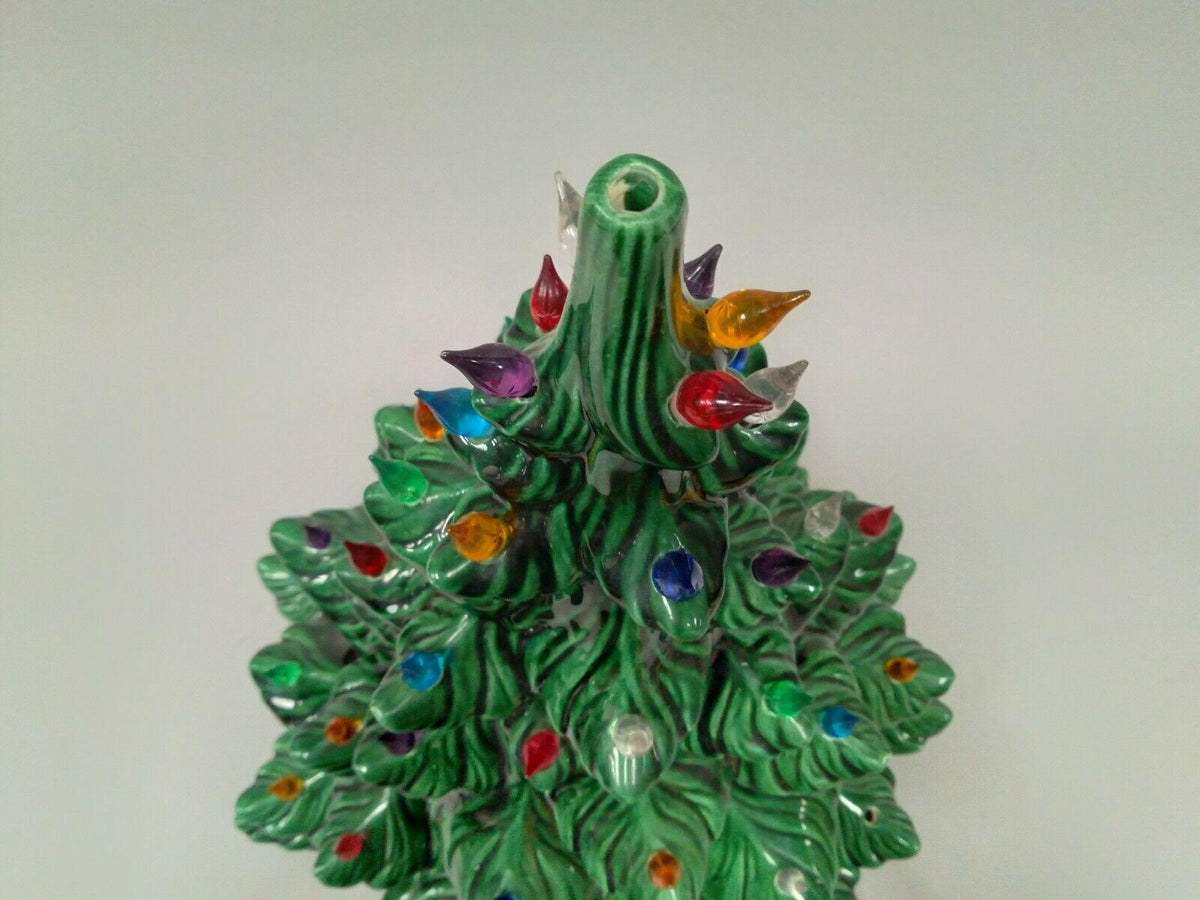 21 Atlantic Mold Green Ceramic Multi Color Light-Up Christmas Tree