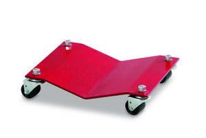 Set of (4) Merrick Steel Auto Dollies 12" X 16" w Swivel Casters in Red M998002