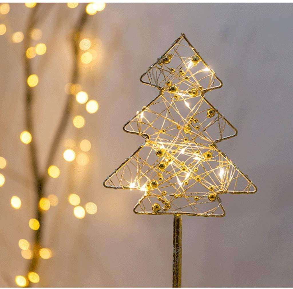 PDGJG Christmas Decorations Iron Glowing Golden Desktop Decoration Holiday Scene Shooting Set Dress Up Snowman Lamp (Size : Style 2)