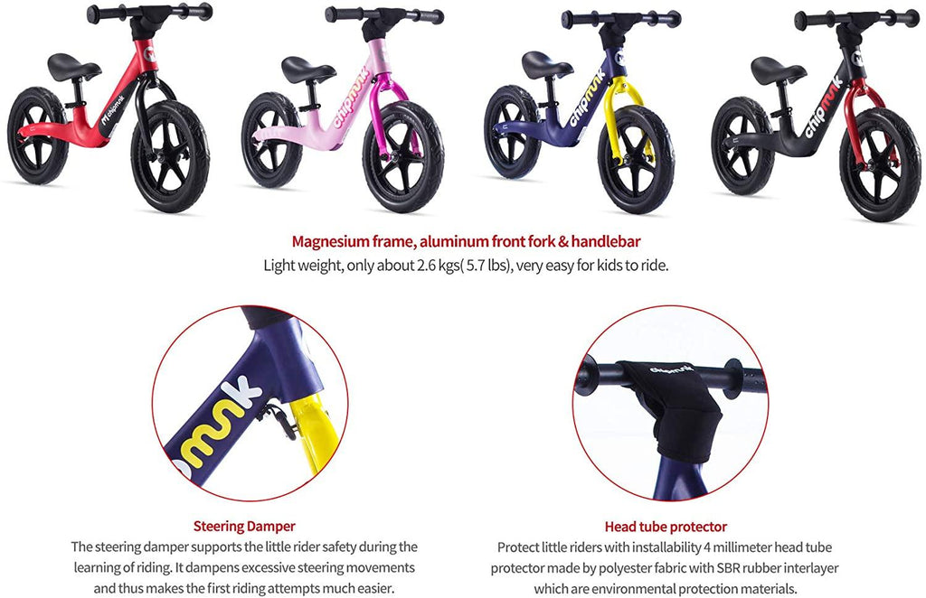 Chipmunk RoyalBaby Sport  Bike for 2 to 5 Years Boys and Girls, No Pedal WalBike with Lightweight Magnesium Frame, EVA or Airfilled Tire, Multicolor Available