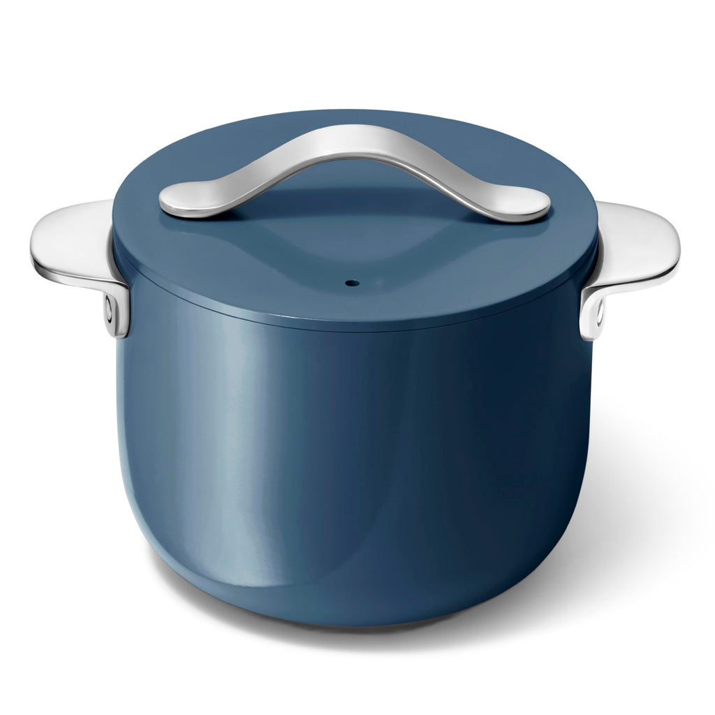 Petite Cooker - 2 Qt Ceramic Coated Pot - From Forever Chemicals - Perfect for Rice, Grains, or Sauces - Navy