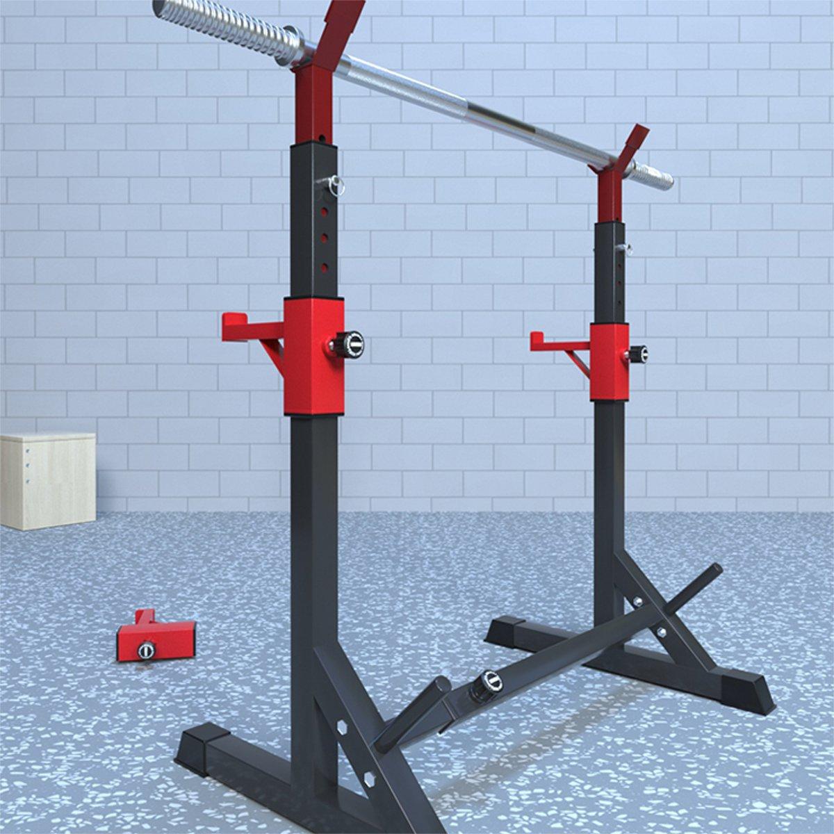 Squat Rack, Adjustable Height 32-64Inch Portable Dumbbell Racks Stand, Sturdy Steel Max Load 770 Lbs, Multi-Function Barbell Rack, Barbell Stand Weight Lifting Rack Gym