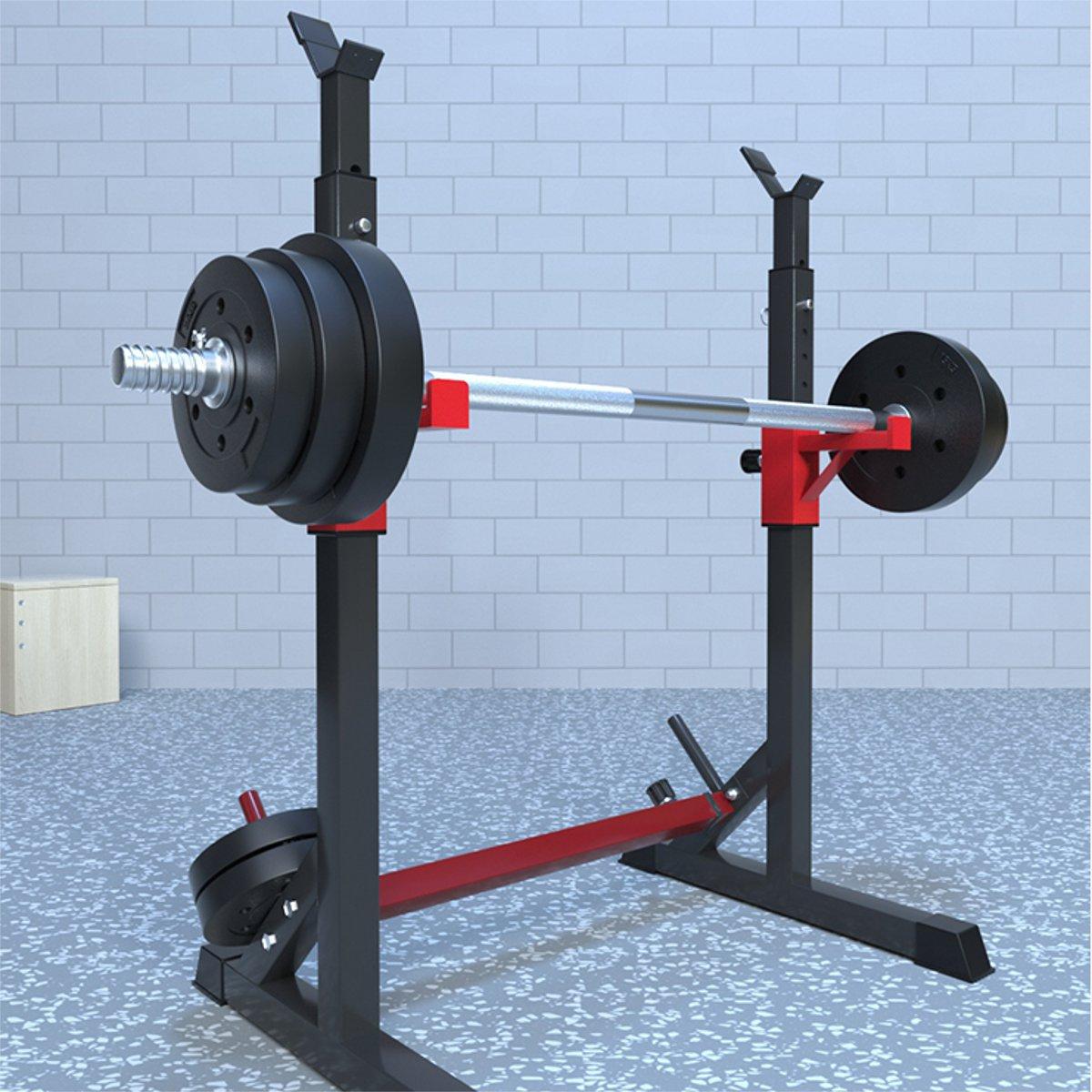 Squat Rack, Adjustable Height 32-64Inch Portable Dumbbell Racks Stand, Sturdy Steel Max Load 770 Lbs, Multi-Function Barbell Rack, Barbell Stand Weight Lifting Rack Gym