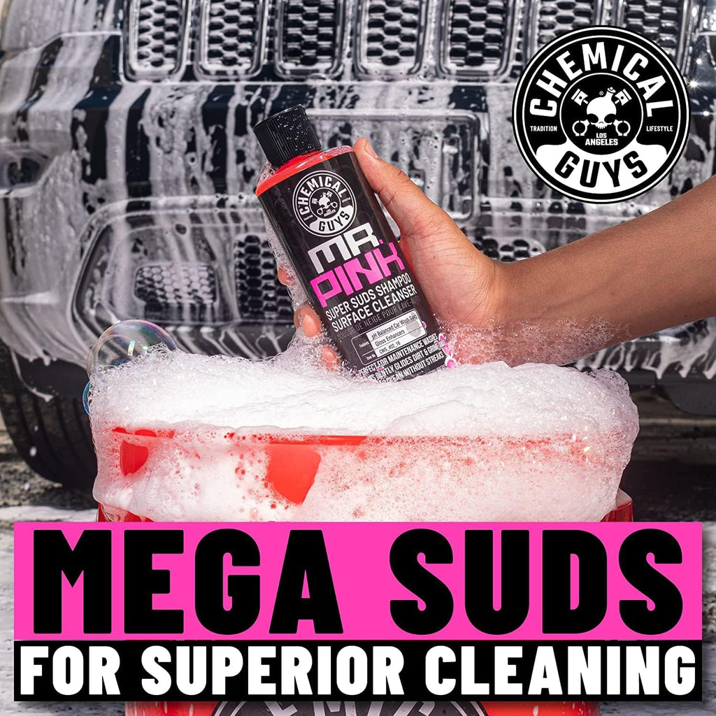 Chemical Guys CWS_402_64QDSW Car Wash &amp; Quick Detailer Bundle - Mr. Pink Foaming Car Wash Soap, 64 fl oz (Half Gallon) + Speed Wipe Sprayable Gloss &amp; Quick Detailer, 16 fl oz (2 Items)