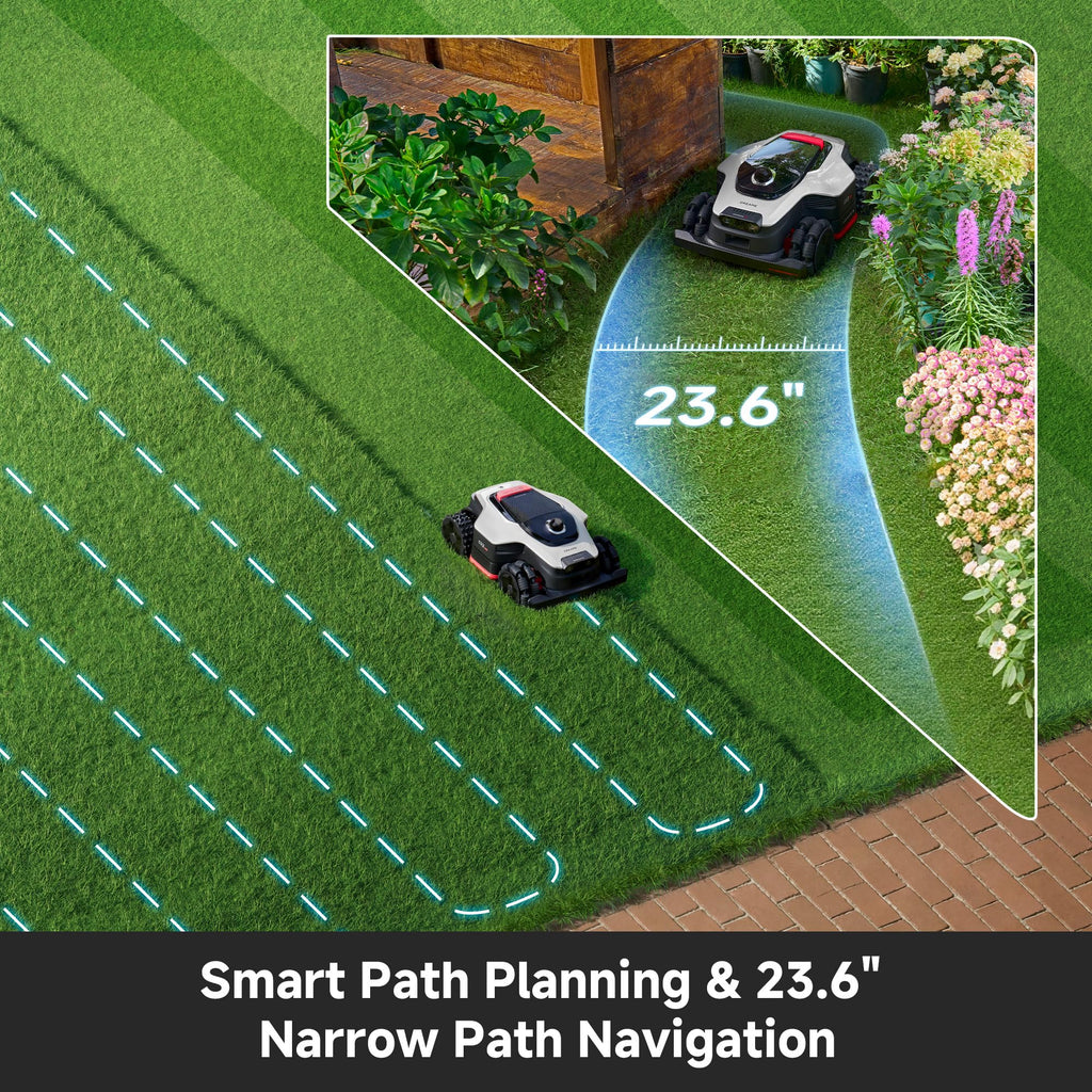 (Latest Upgrade)  A3 AWD 1000 Robot Lawn Mower, 360° 3D LiDAR &amp; AI Dual Vision Smart Robotic Mower for 0.25 Acre, 80% Slopes &amp; 45min Fast Charfor Homeowners with Large/Steep Lawns