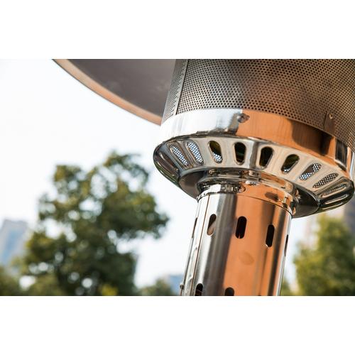 Outdoor Patio Propane Heater with Portable Wheels 47,000 BTU 88 inch Standing Gas Outside Heater Stainless Steel Burner Commercial &amp; Residential Hammered Black for Party Restaurant Garden Yard-SS