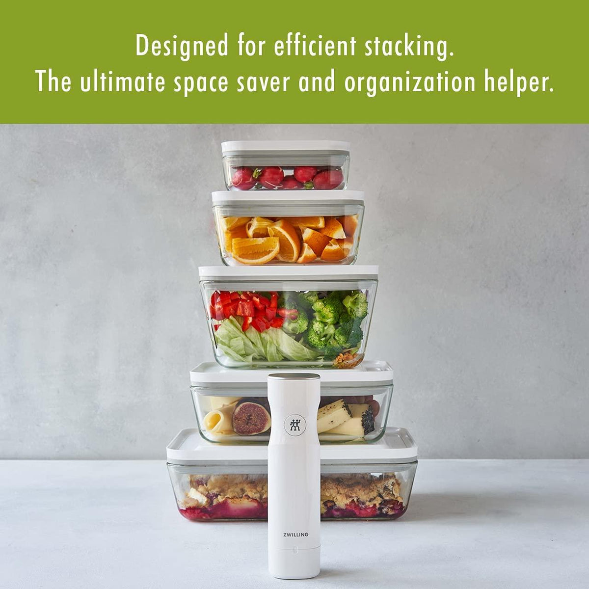 ZWILLING Fresh & Save 3-pc Glass Food Storage Container, Meal Prep Container, Assorted Sizes