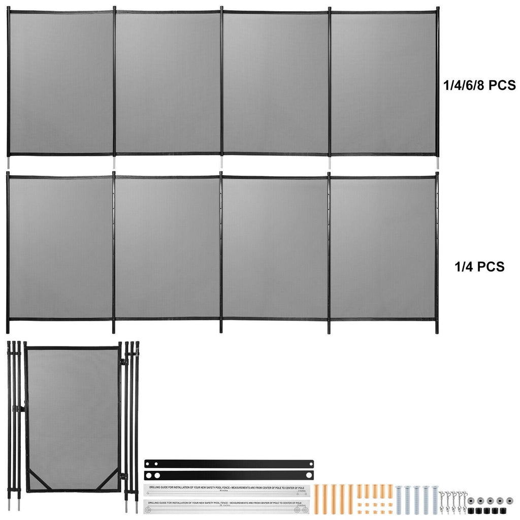 vevor swimming pool security fence pool fence 4' x 12/48/72/96' &amp;4' x 12' door