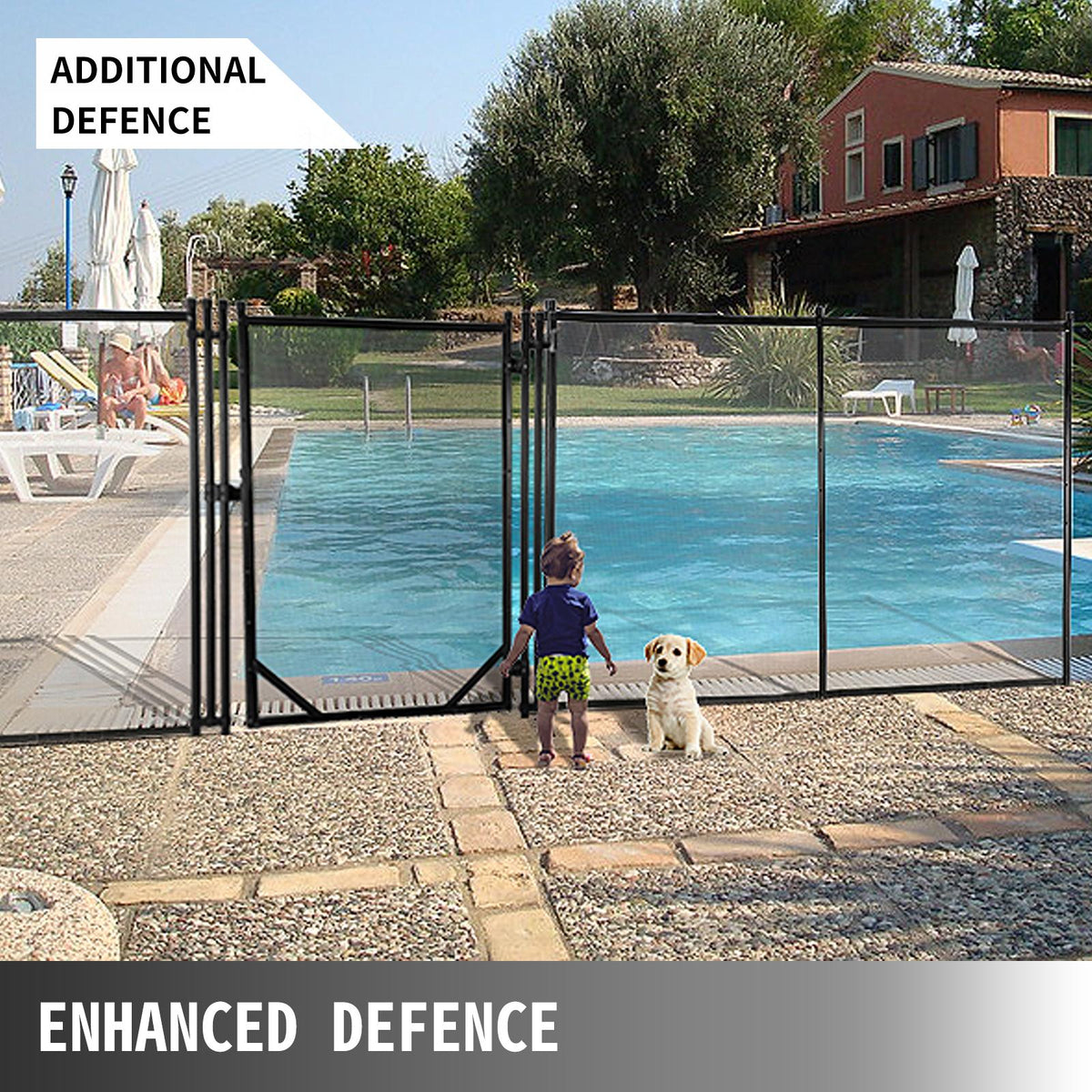 vevor swimming pool security fence pool fence 4' x 12/48/72/96' &amp;4' x 12' door