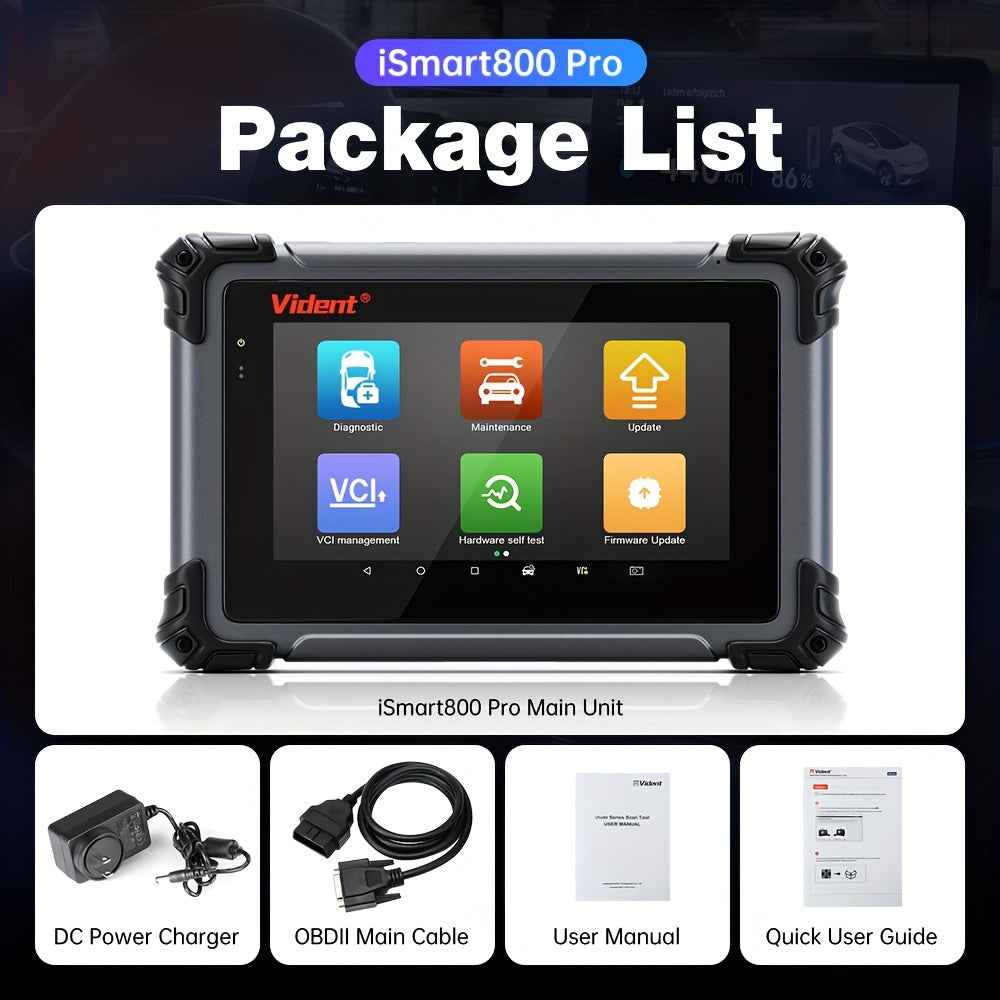 Vident ISmart800 Pro All System OBD2 Scanner Automotive Diagnostic Tool With 40+ Reset Active Test Code Reader Key Coding Tool