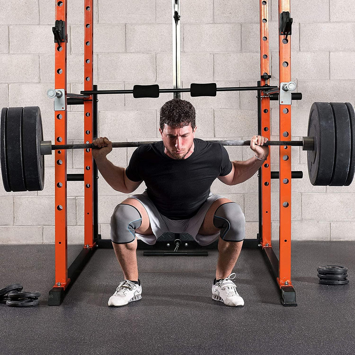 RitFit 1000LB Capacity Power CaRack with Lat pull down, J-hook,  Pulley system, Squat Rack with Landmine, Safety Bar and Power Rack Exercise Ebook