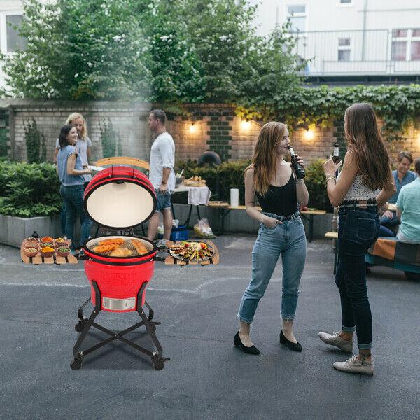 US 18 Inch Charcoal Grill Multiple Cooking Smoke Bake Roast For Courtyard Party