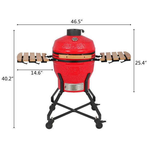 US 18 Inch Charcoal Grill Multiple Cooking Smoke Bake Roast For Courtyard Party