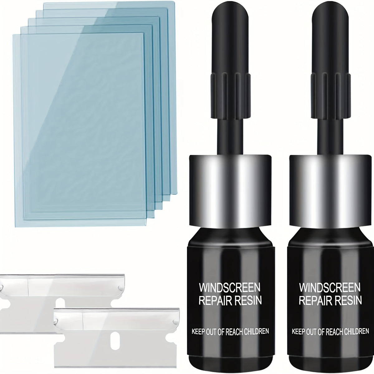 2pack Car Windshield Repair Kit: ly Fix Cracks & Scratches On Any Glass!