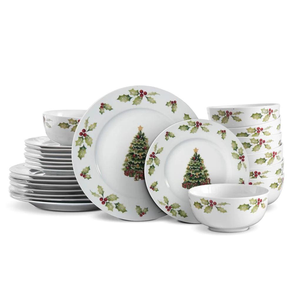 Christmas Day 24 Piece Dinnerware Set, Service for 8