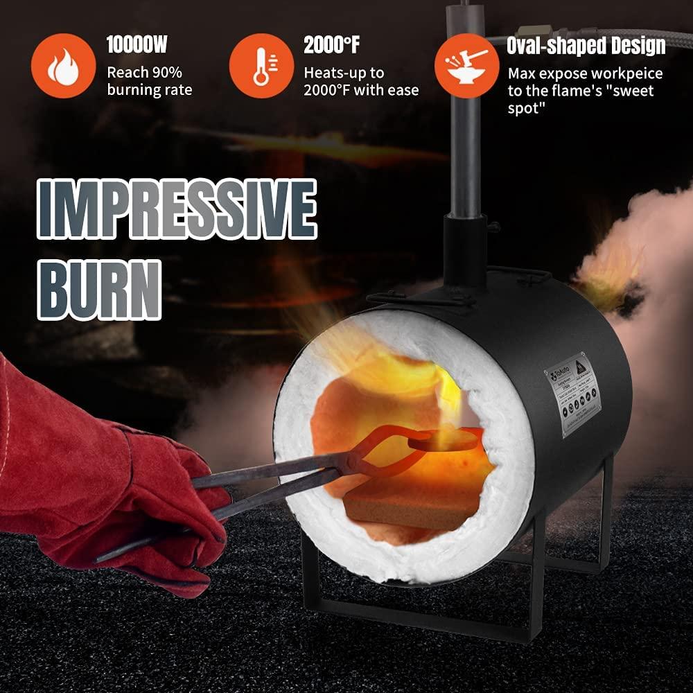 YICHANG Propane Forge TF9000 Portable Gas Forge Single Burner Knife Making Blacksmith Kit for Farrier Sword