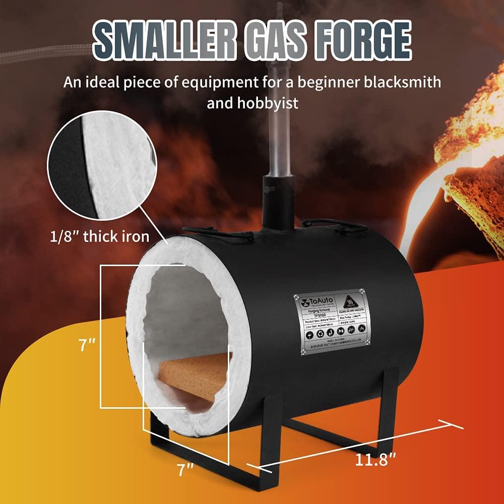 LEZHENQI Propane Forge TF9000 Portable Gas Forge Single Burner Knife Making Blacksmith Kit for Farrier Sword