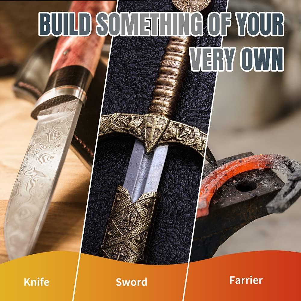 YICHANG Propane Forge TF9000 Portable Gas Forge Single Burner Knife Making Blacksmith Kit for Farrier Sword