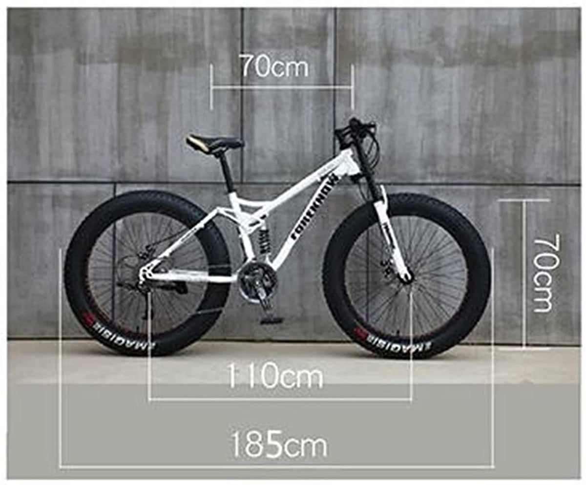 CHICAI Beach Snow Fat Bike Mountain Bike 26-inch Mountain Cross-Country Steel Ultra-Wide Tire Sports Bike Adult 21-30speed Low-Speed Racing Student Bike High-Carbon (Size : 27-Speed)