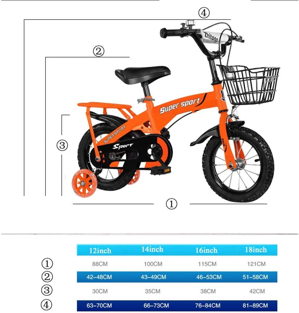 JLFSDB Kids Bike BMX Bike for Kids Boys Girls Bicycle Kids Bike Bicycle with Training Wheels Hand Brakes Children Unisex Toddler Bikes for Girls Boys Ages 2-9 Years Old,3 Colours, 12”, 14”, 16”, 18”