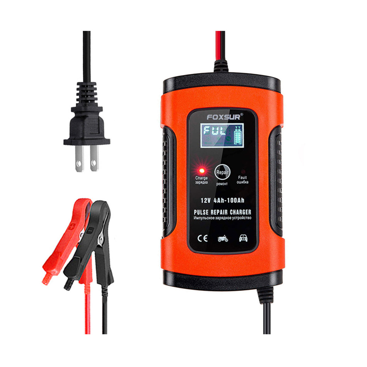6 Amp 12V Battery Charger Maintainer: Keep Your Car, Boat, Motorcycle, Lawn Mower & More Batteries Fully Charged!