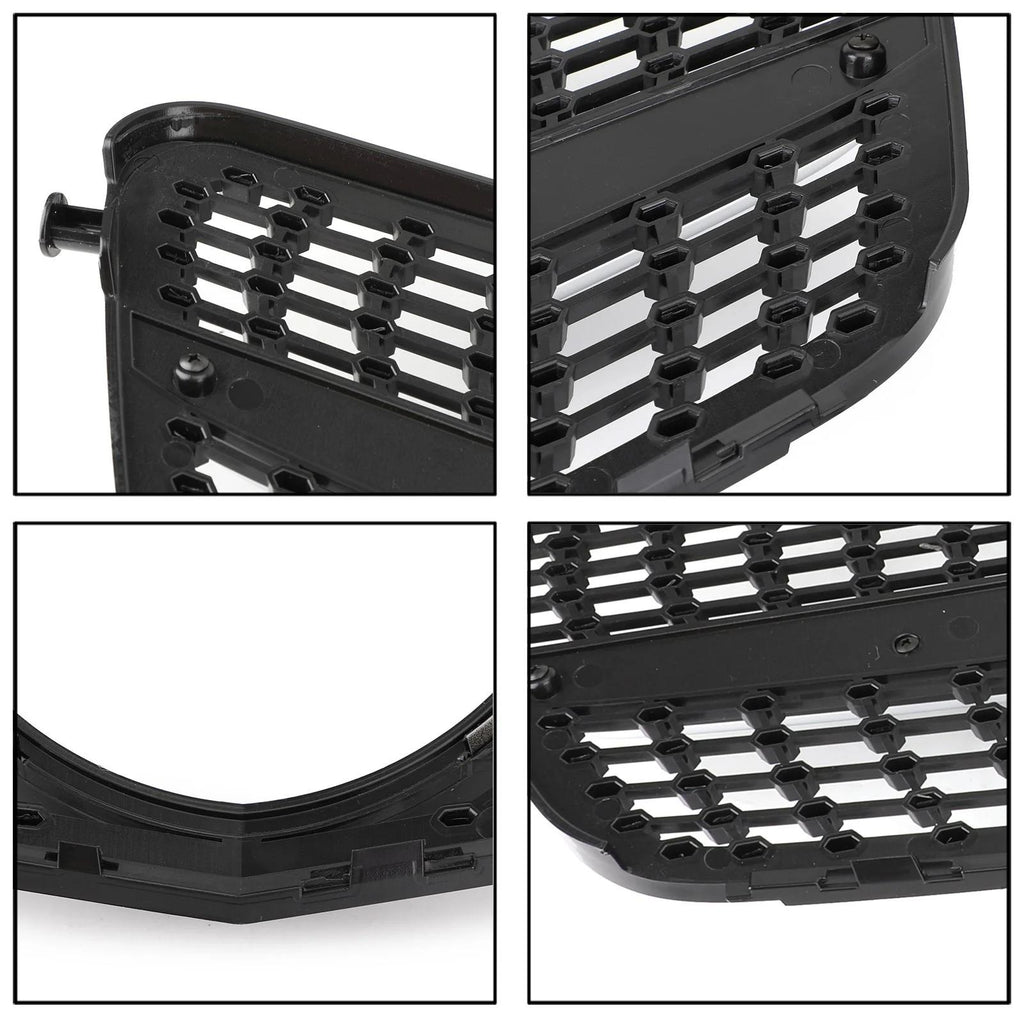 2008-2014 Benz W204 C200 C300 Diamond Black Chrome Front Grille Grill Generic