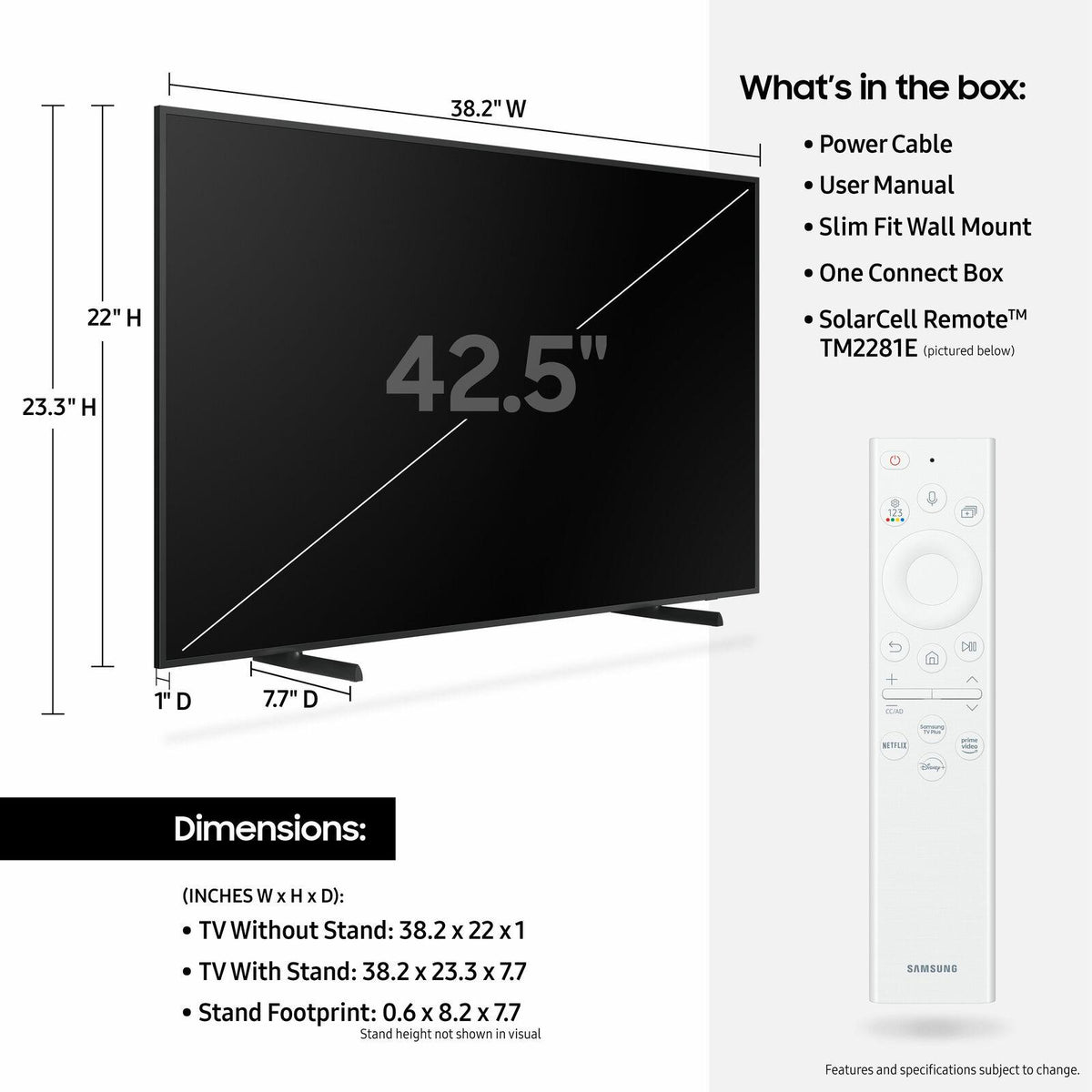 samsung the frame ls03b 43" qled 4k hdr smart tv - 2024 model *qn43ls03b
