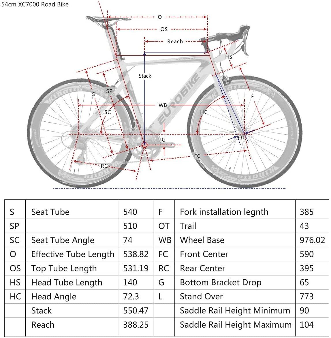 EUROBIKE Road Bike XC7000 14 Speed Bike Light Aluminum Frame 700C Bicycle